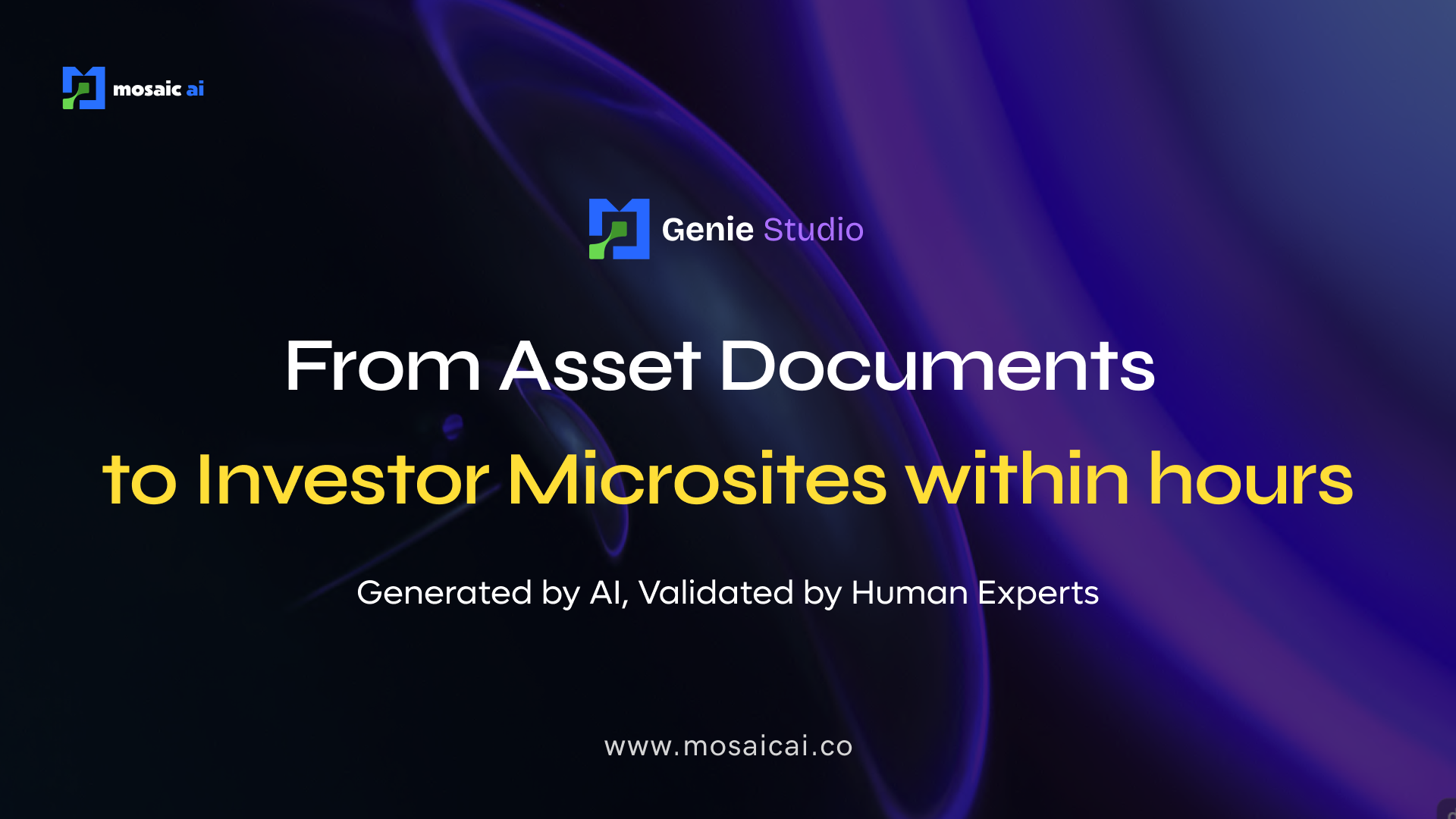 From Asset Documents to Investor Microsites within hours - Generated by AI, Validated by Human Experts